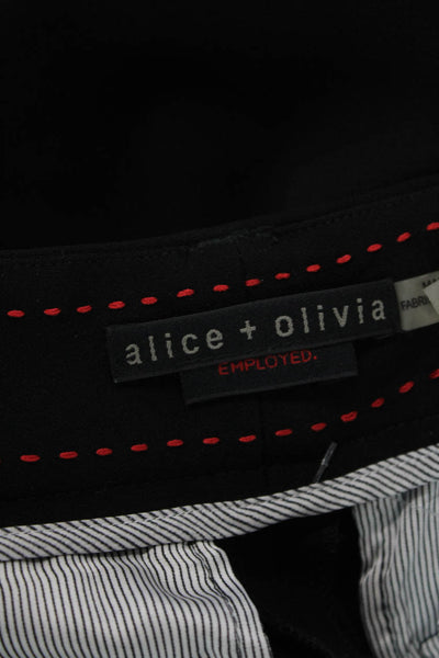 Alice + Olivia Womne's Flat Front Straight Leg Dress Pants Black Size 0
