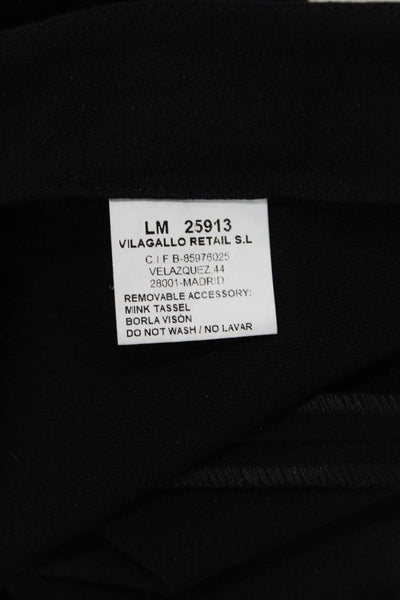 Vilagallo Women's Zip Closure Straight Leg Ankle Dress Pants Black Size 38
