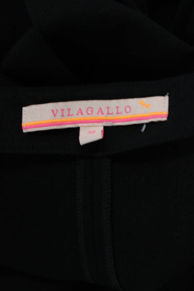 Vilagallo Women's Zip Closure Straight Leg Ankle Dress Pants Black Size 38