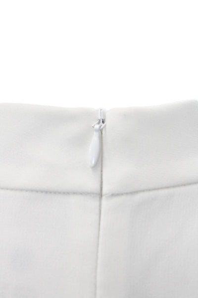 Theory Women's High Neck Sleeveless Zip Closure Workwear Blouse White Size S