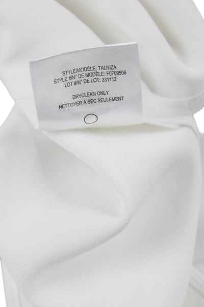 Theory Women's High Neck Sleeveless Zip Closure Workwear Blouse White Size S