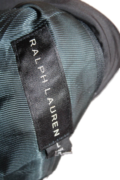 Ralph Lauren Womens Textured Long Sleeve Full Zip Button Jacket Black Size L