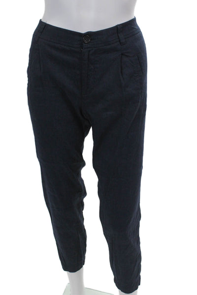 Vince Womens Linen Blend Mid-Rise Three Pocket Tapered Pants Navy Size 0