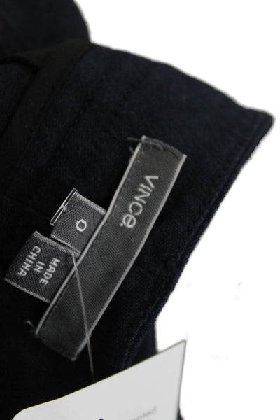 Vince Womens Linen Blend Mid-Rise Three Pocket Tapered Pants Navy Size 0
