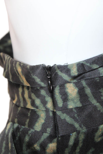 Haute Hippie Womens Abstract Print Pleated Mid-Rise Tapered Pants Black Size 2