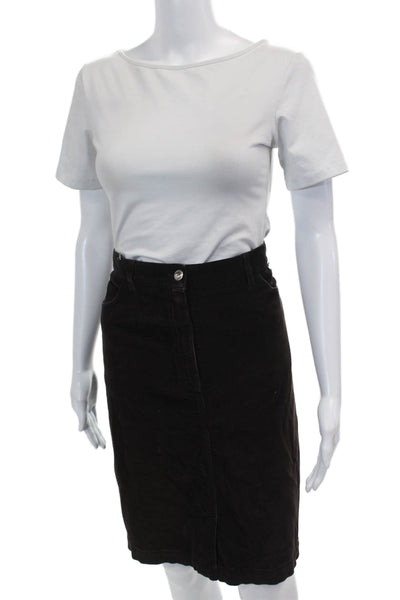 Escada Sport Womens Corduroy Knee Length Skirt Brown Cotton Size Large