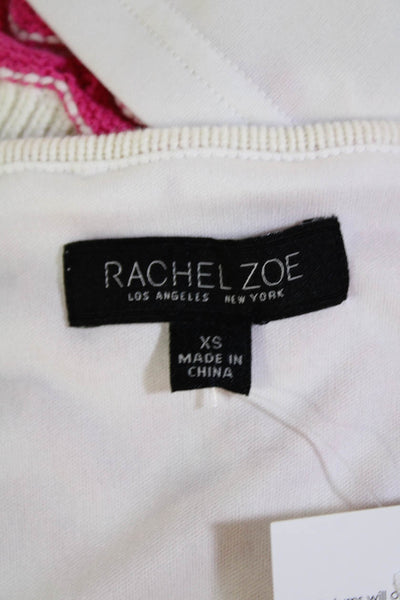 Rachel Zoe Womens Cotton Knit Abstract Square Neck Maxi Tank Dress White Size XS
