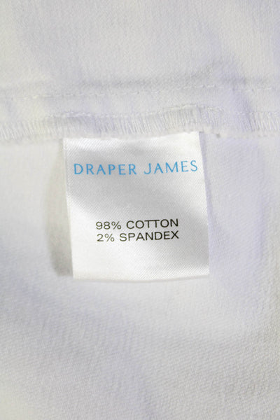 Draper James Womens Cotton Short Sleeve Zip Up Fit + Flare Dress White Size 2
