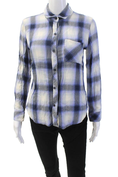 Rails Women's Collared Long Sleeves Button Down Multicolor Plaid Shirt Size S