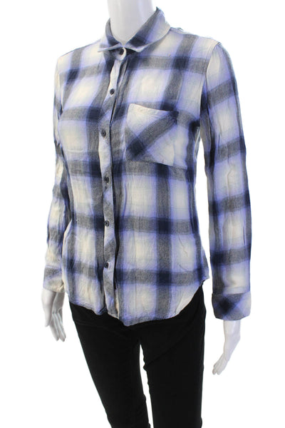 Rails Women's Collared Long Sleeves Button Down Multicolor Plaid Shirt Size S