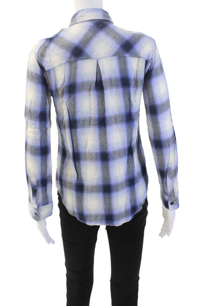 Rails Women's Collared Long Sleeves Button Down Multicolor Plaid Shirt Size S