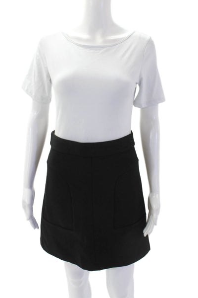 Maeve Anthropologie Womens Tailored Straight Stretch Mini Skirt Black Size 4