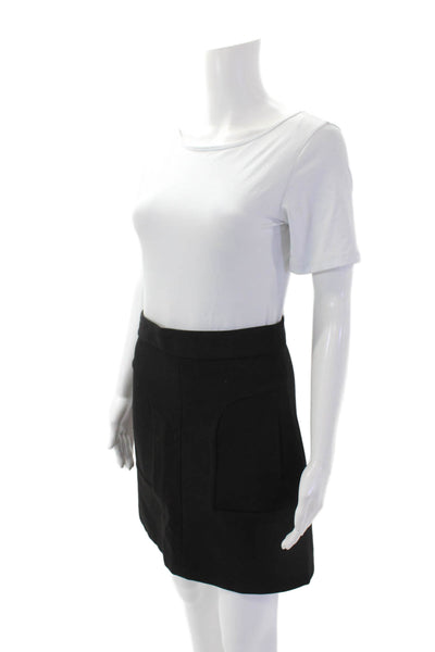 Maeve Anthropologie Womens Tailored Straight Stretch Mini Skirt Black Size 4