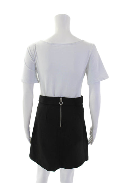 Maeve Anthropologie Womens Tailored Straight Stretch Mini Skirt Black Size 4