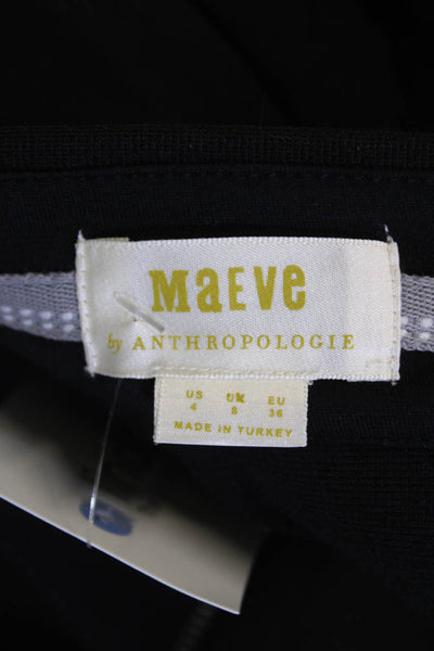 Maeve Anthropologie Womens Tailored Straight Stretch Mini Skirt Black Size 4