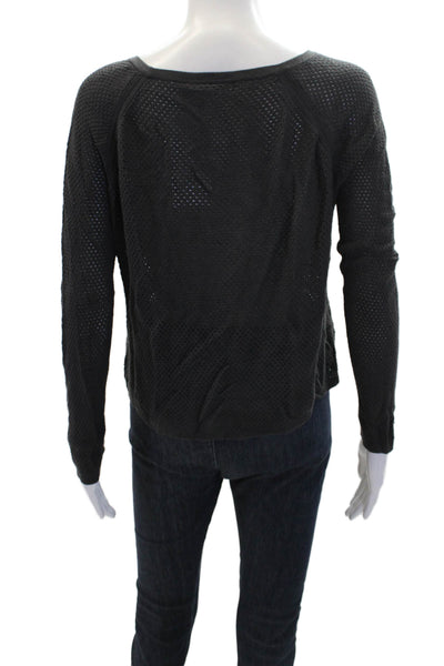 Rag & Bone Womens Long Sleeve Open Knit T Shirt Gray Size S