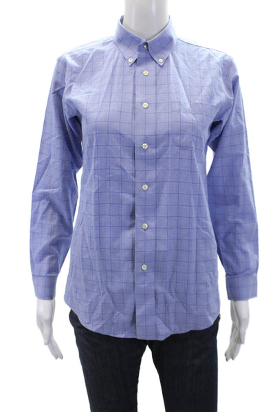 Brooks Brothers Red Fleece Boys Plaid Button Down Shirt Blue Size 16