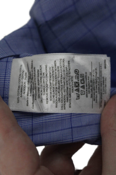Brooks Brothers Red Fleece Boys Plaid Button Down Shirt Blue Size 16