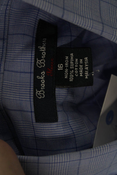 Brooks Brothers Red Fleece Boys Plaid Button Down Shirt Blue Size 16