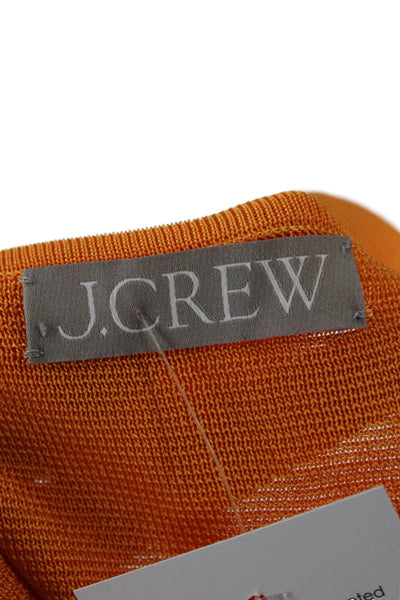 J Crew Womens Collared Short Sleeve Pocketed Mini Dress Neon Orange Size S