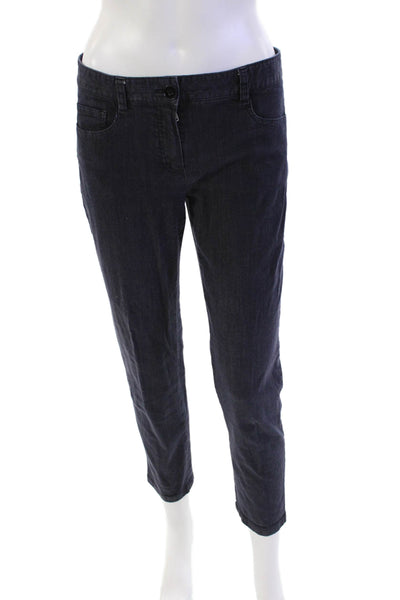 Theory Womens Cotton 5 Pocket Button Closure Mid-Rise Skinny Jeans Navy Size 6