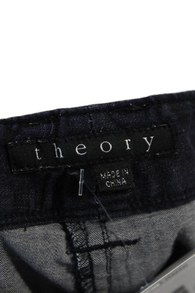 Theory Womens Cotton 5 Pocket Button Closure Mid-Rise Skinny Jeans Navy Size 6