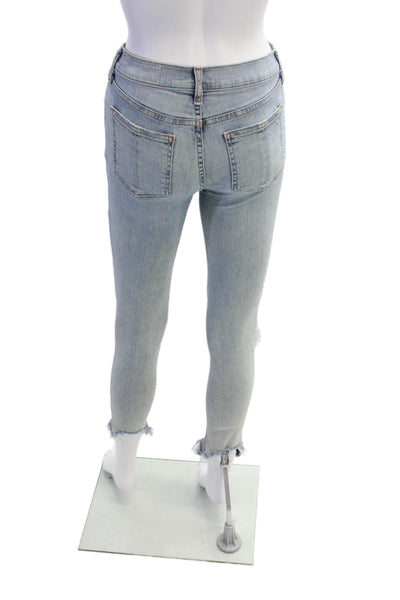 Rag & Bone Women's Midrise Distress Light Wash Skinny Jean Pants Size 25
