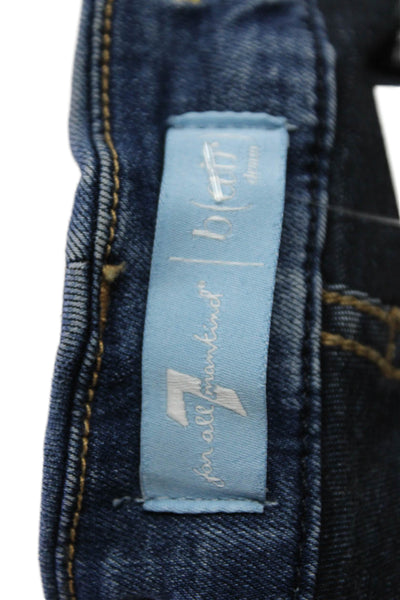 7 For All Mankind Womens High Waist Medium Wash Straight Leg Denim Pants Size 25