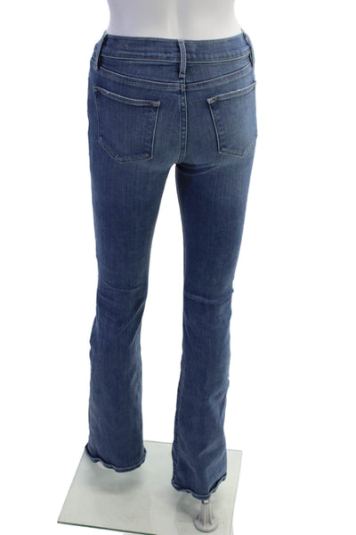 Frame Women's High Waist Distress Medium Wash Bootcut Denim Pants Size 25