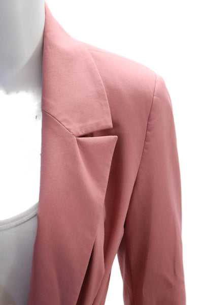 Zara Womens Long Sleeve Notched Lapel Ruched Blazer Jacket Dress Pink Size Small