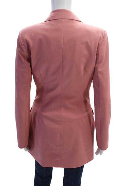 Zara Womens Long Sleeve Notched Lapel Ruched Blazer Jacket Dress Pink Size Small
