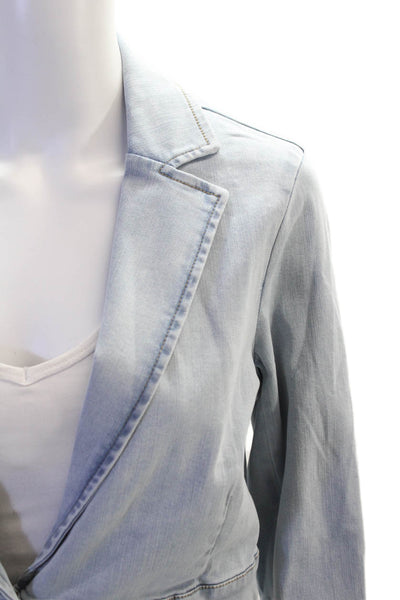 Renuar Women's Light Wash Long Sleeves Patch Pocket Button Jacket Blazer Size S