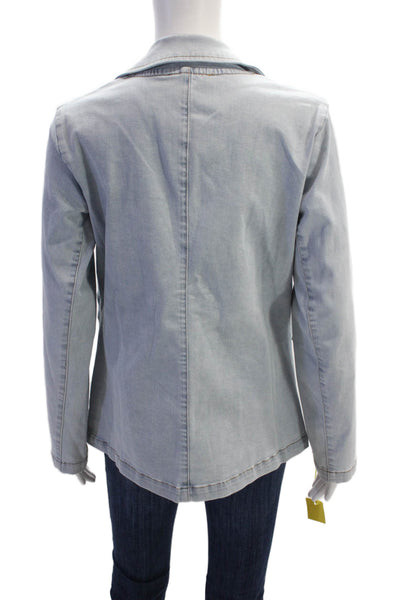 Renuar Women's Light Wash Long Sleeves Patch Pocket Jacket Blazer Size XS