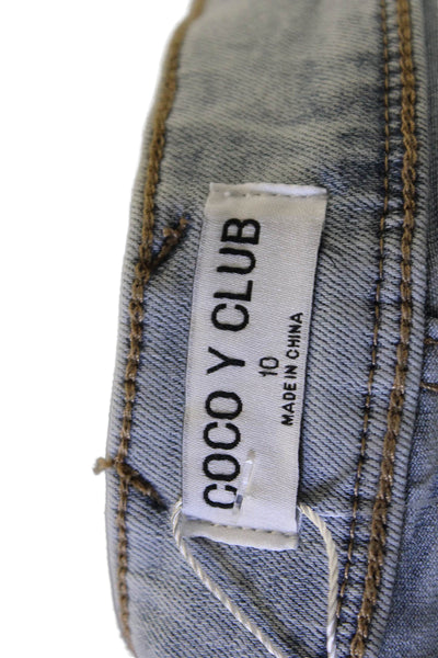 CyC Coco Y Club Womens Midrisr Five Pocket Rhinestone Straight Leg Pants Size 10