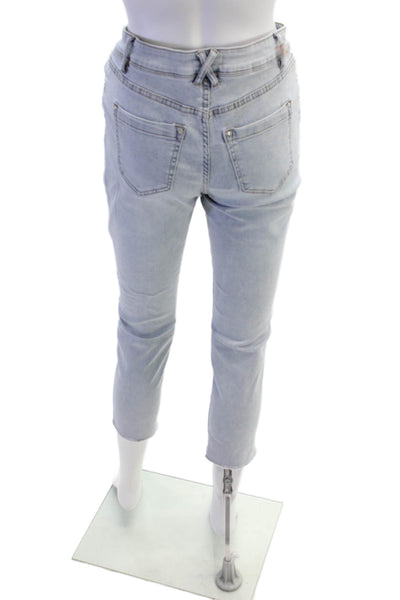 CyC Coco Y Club Womens Midrise Rhinestone Straight Leg Denim Pants Size 8