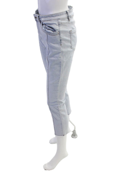 Coco Y Club Women's Midrise Rhinestone Straight Leg Light Wash Jean Pants Size 4