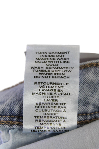 Coco Y Club Women's Midrise Rhinestone Straight Leg Light Wash Jean Pants Size 4
