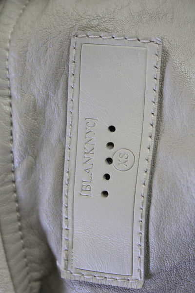 BLANKNYC Womens Asymmetrical Zippered Collared Basic Jacket Beige Size XS