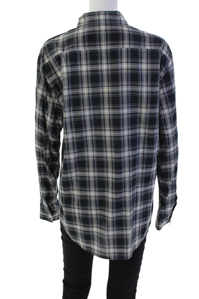 Theory Women's Long Sleeves Collared Button Down Plaid Shirt Size M