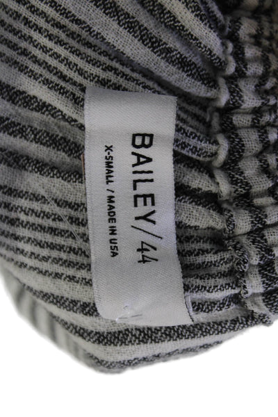 Bailey 44 Womens Cotton Striped Flip Over Sleeveless Blouse Top Gray Size XS