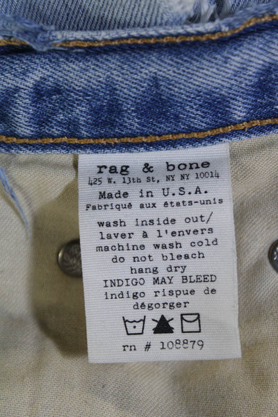 Rag & Bone Jean Womens Cotton Distressed Mid-Rise Denim Shorts Blue Size 25