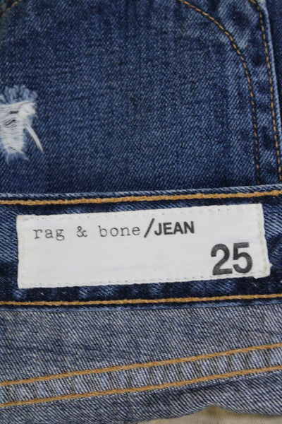 Rag & Bone Jean Womens Cotton Distressed Low-Rise Denim Shorts Blue Size 25