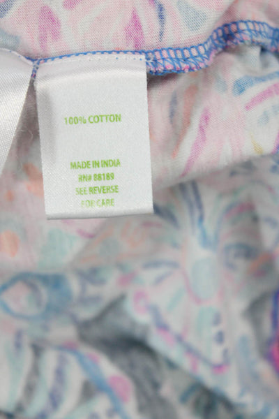 Lily Pulitzer Womens Cotton Round Neck Tiered Tank Dress Multicolor Size 2XS