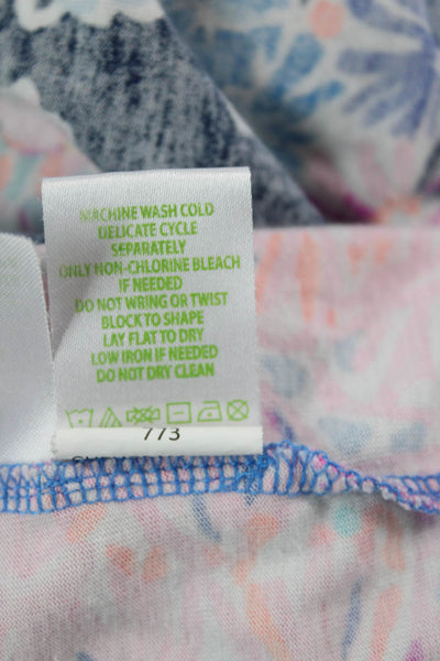 Lily Pulitzer Womens Cotton Round Neck Tiered Tank Dress Multicolor Size 2XS