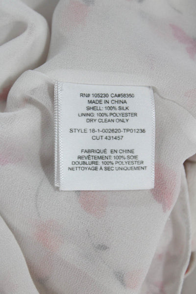Joie Womens Silk Floral Print Lightweight Quarter Sleeve Blouse White Size XS