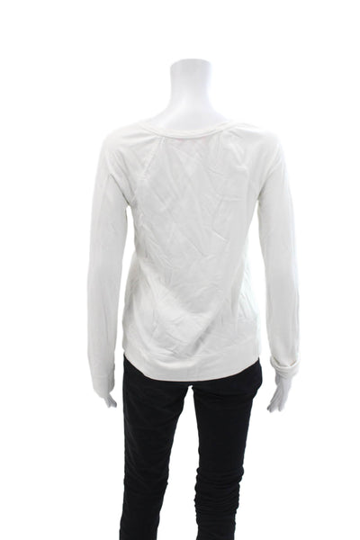 Lily Pulitzer Womens Cotton Blend Round Neck Pullover Sweatshirt White Size S
