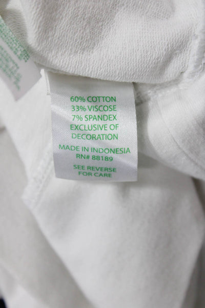 Lily Pulitzer Womens Cotton Blend Round Neck Pullover Sweatshirt White Size S
