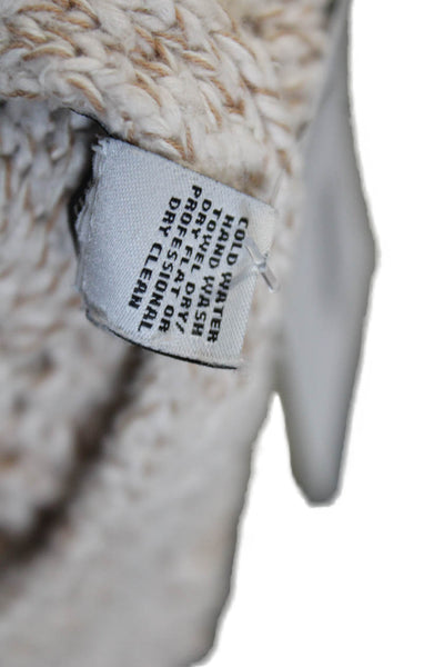 Cotton By Autumn Cashmere Womens V Neck Button Down Cardigan Beige Size XL