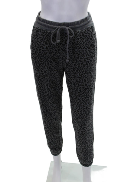 Rails Womens Leopard Print Drawstring Waist Jogger Sweatpants Gray Size S