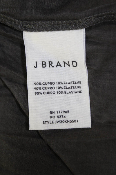 J Brand Womens Zippered Asymmetrical Knee Length Skirt Solid Gray Size 0